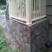 After with irregular bluestone