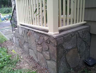 After with irregular bluestone