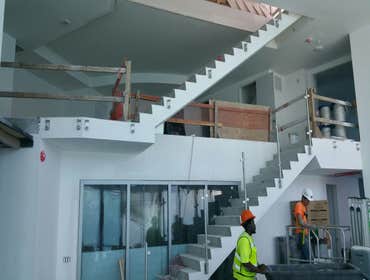 Glass stair railing