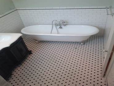 mosaic black and white tile