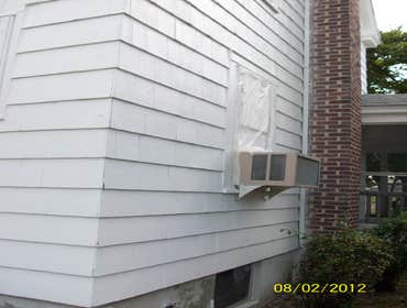 Brilliant Painting, LLC Exterior Project 1 Before and after photos of a full house that has been power washed, scraped, hand sanded, primed, and painte
