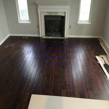Coronado Ct, Waldorf MD first floors and upper hallway install handcrapper wood and sanding and finish set os steps