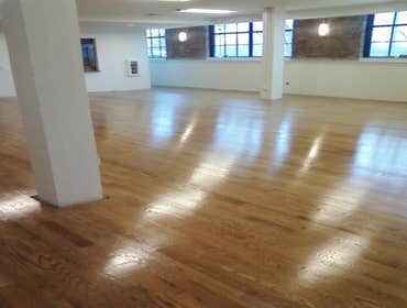 Gym Floor Lower floor of Gymnasium. Floor installed on sleeper system and site finished.