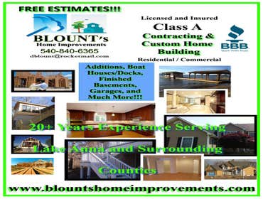 Blount Home Improvement We Specialize in a wide variety of construction tasks so that you don't have to. Whether it be new siding or a leaky roof, we'v