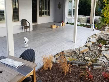 Outdoor Patio Tile over a concrete slab with a crack isolation barrier