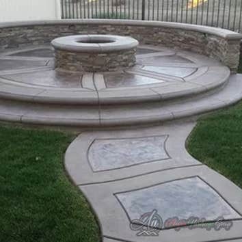 Fire Pit, Turf, Outdoor Living, Stamped Concrete