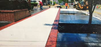Sidewalk, Curb, and border stamped and plain
