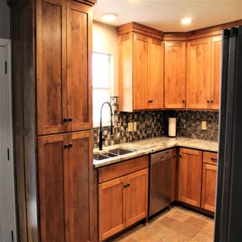 Tucker Kitchen Renovation Kitchen Remodel: New counters, cabinets, fixtures, lighting, appliances & ergonomic/space saving storage