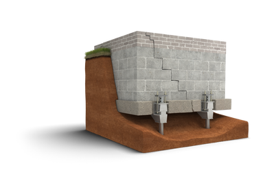 FSI Push Pier These rugged steel push piers feature a patent-pending external sleeve that strengthens the pier at the critical tension point below the