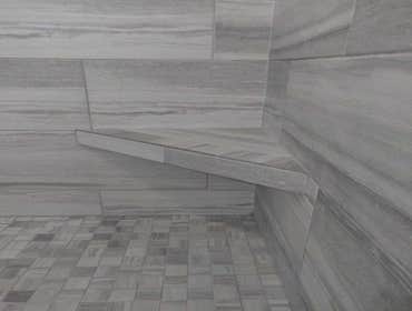 Ceramic tile floating bench, Blaine, MN