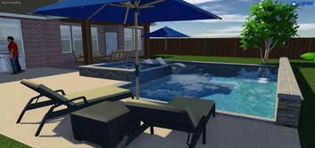 3D Design Various 3D renderings of pool design concepts we've done for previous customers of ours.