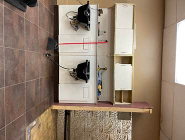 Photos by F Squared LLC #1 Renovated Beauty Salon
Demolition, framing, electrical, plumbing, drywall, paint, trim and flooring, also set up styling st