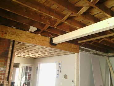 opening up space Living Room. Kitchen renovation. Walls, Ceilings, Hardwood, Tile, Paint...