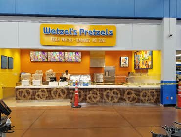 Wetzels Pretzels Tenant Improvement at a Wetzels Pretzels inside a Walmart.
