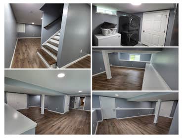 Coventry Basement Remodel From completely empty basement space to beautifully finished space that is built to last! Completed with plastered walls and 