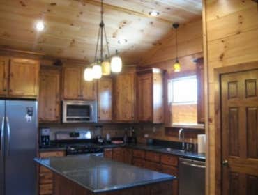 Small Kitchen in Log Home