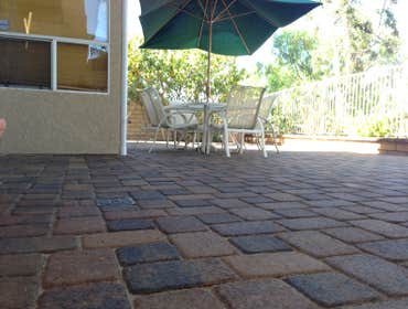 Pavers Pavers and block wall