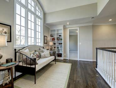 GULICK | CUSTOM Home in McLean The impressive stone and HardiePlank® elevation on our Winthrop really stood out on this corner lot of approximately one