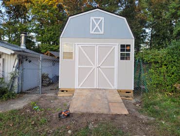Shed project completed front view