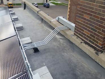 St. Jude Solar project 34 KW grid tied solar project completed on the roof of St Jude Thaddeus School in Havre, Mt. Project was completed with USB gran