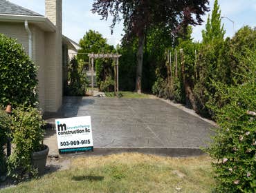 Stamped concrete patio Another Homeowner satisfied with their new stamped Concrete Patio