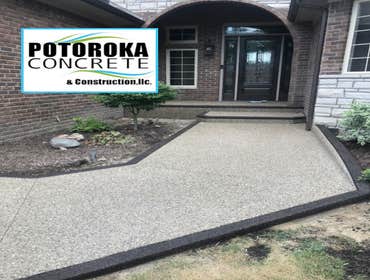 exposed aggregate concrete photos Front Entrance renovations Potoroka Concrete