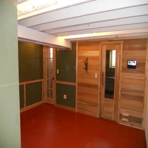 sauna and multipurpose room working with homeowner we designed and built a 6x7 cedar sauna and multipurpose room