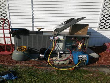 Photos by Gary D Vaughn LLC #1 Before and after pictures electrical and air conditioning installation.