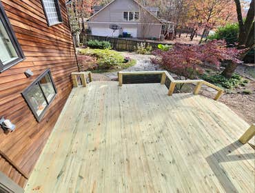 McCray Project Yellawood Deck 10ft x 19ft / 18ft x 34ft / 6ft x 10ft
Custom Treated Yellawood Deck
Full Stainless Steel Cable Railing
Large Custom Grow