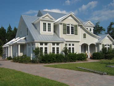 Horlbeck Residence Standing Seam concealed fastener metal roof, self adhering rubberized membrane underlayment. 2 year old metal roof installed by the 