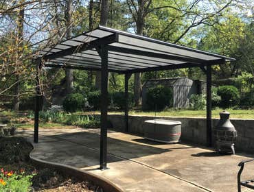 Bright Covers Patio Covers and Commercial Sun Canopies Blocks UV rays and heat, transmits natural light. Made of translucent panels and painted aluminu