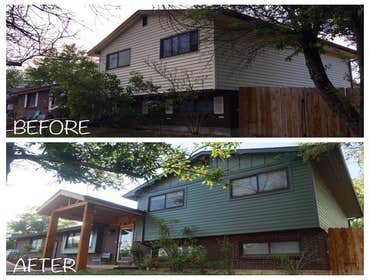 Complete Exterior Remodel Complete exterior remodel, including new James Hardie siding, Sherwin Williams Super Paint, all new seamless gutters, built f