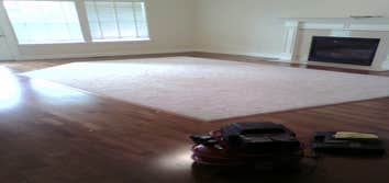 Engineered Wood FLoor with Carpet Inlay Tricky to do but came out great