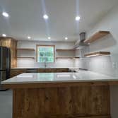 Photos by Oscar Tile LLC #3 Full Kitchen Remodel
Custom Cabinets with Oregon Rustic White Oak
Custom Shelves with LED Strips Lighting
Heated Floor