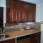RTA Brandywine Maple Kitchen Cabinets The style of cabinets for this makeover are RTA Brandywine Maple. A notable features is the stainless steel subwa