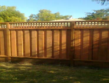 6' high good neigbor fence with 12" square lattice top This is a beautiful, outdoor kitchen we built for a client in Irvine, California. We collaborate