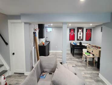 Livingston Basement Remodel of basement in Livingston to include bar, child's area.