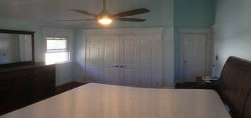 A Bedroom Renovation This is a complete master bedroom renovation; bamboo flooring, skim coat on all walls, all new moulding including custom door & c
