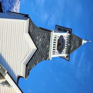 Photos by Hawthorne General Construction #4 32 squares of Pabco diamond-shaped shingle on this old church featured on the Oprah Winfrey show. This...
