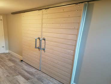 Double sliding barn doors