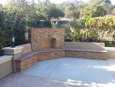 Stone veneered fire place