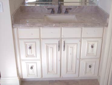 Maple Wood Door with Applied Molding in White color and Brown Glaze