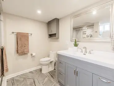 311 Chestnut Basement Remodel For this basement, we added plumbing and a lift station to create a bathroom, replaced all the plumbing for the upstairs,