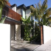 Driveway entry w/ ipe rails