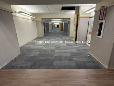 Photos by High Definition Flooring LLC #1 Commercial Project
Installed Kardean commercial Floor coverings
-13,000 Approx Sq Ft
Prep:
Subfloor Machine