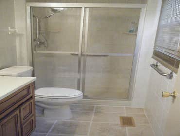 Wall-to-Wall Tiled Bathroom