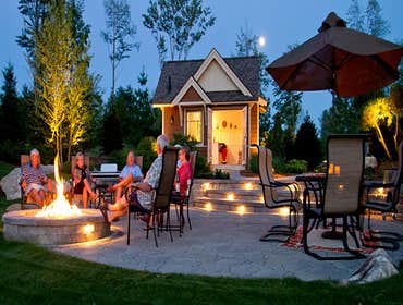 Lighted Brick Patio
