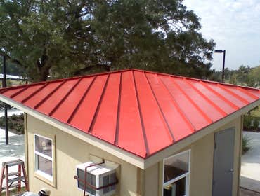 Red Metal Diamond shape roof
