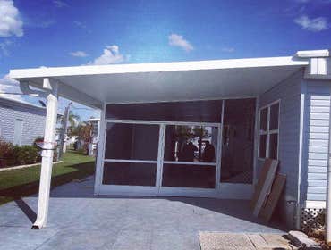 Composite Roof - Screen Porch on Mobile Home