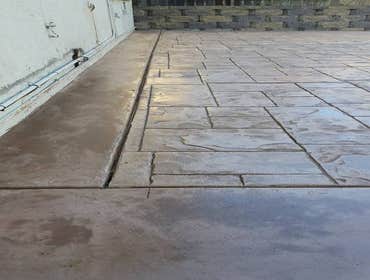 san ramon ave,vallejo. new retaining wall and stamped patio